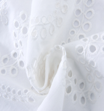 custom cotton fabrics embroidered white fabric