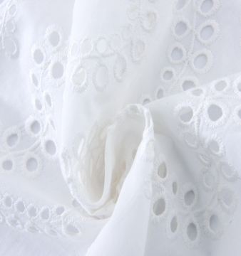 custom cotton fabrics embroidered white fabric