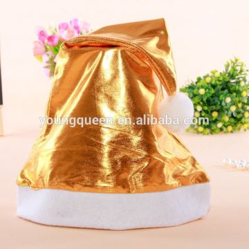 CM48 Chrismas red and gold silver bright shining reflective cloth hats wholesale