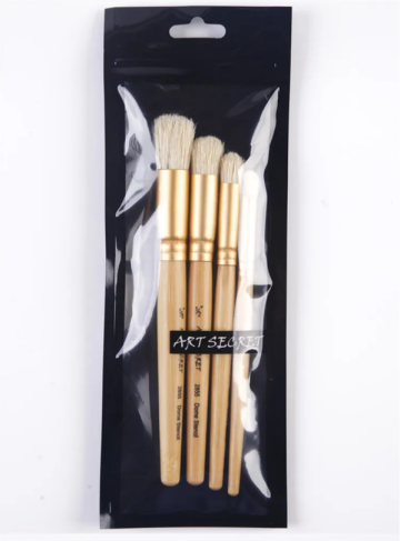 professional stencil brush set bristle brush wooden handle