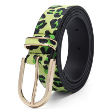 Wholesale Custom Leopard Print Green Jeans Belt