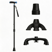 Multi-Functional Cane with 3 Replacement Foot Pads