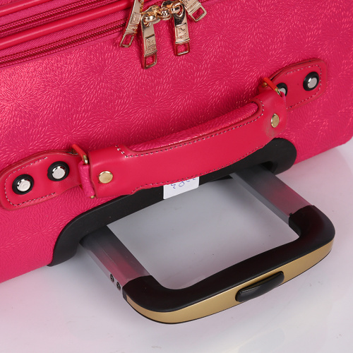 Pink PU Luggage Bagrol troli