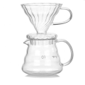 avec carafe en verre borosilicaté et cafetière réutilisable en acier inoxydable