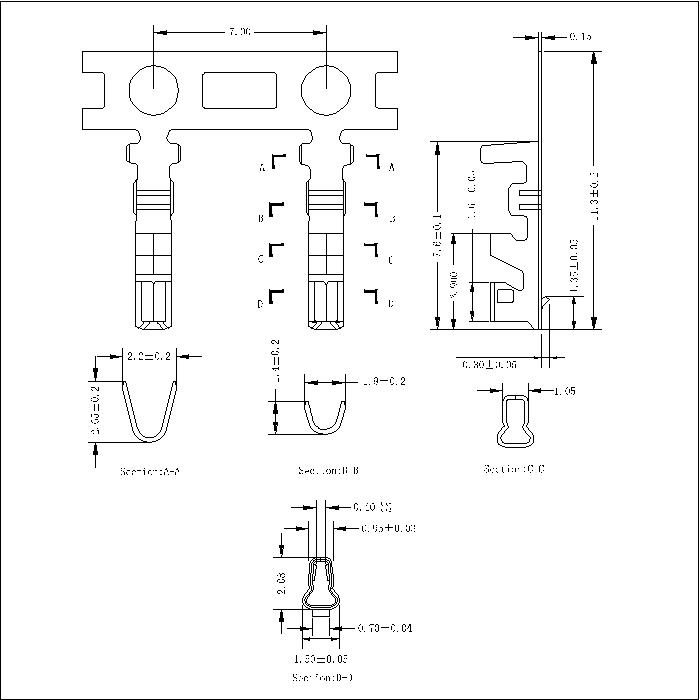 Terminal de engarce PA PAP PAP PAP DE 2.00mm