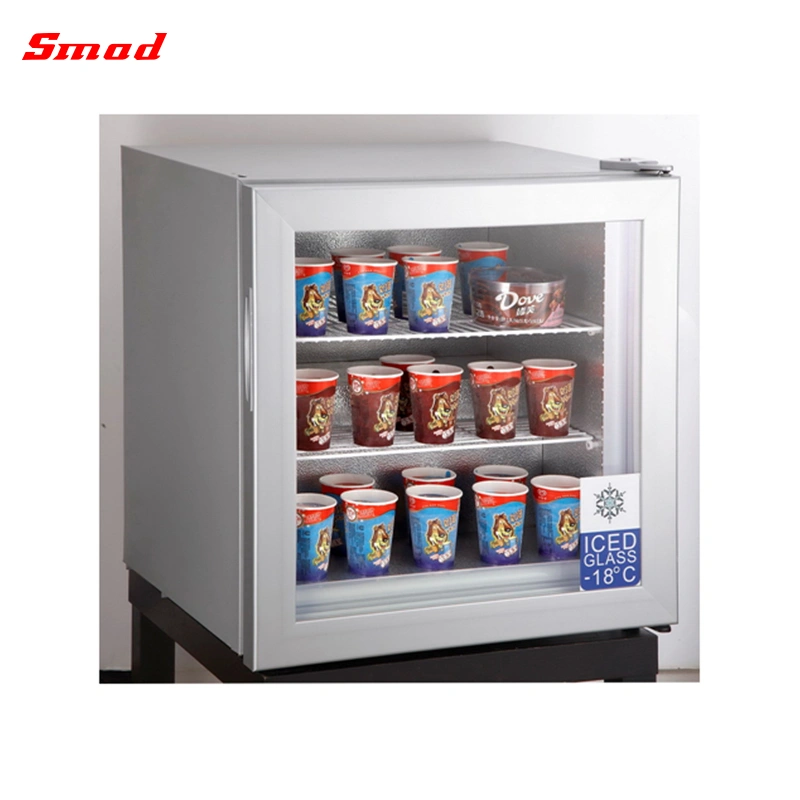 Home Use Small Capacity Glass Door Icecream Vertical Freezer