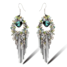 Fashion Jewelry Bohemian Emerald Crystal Stud Earring