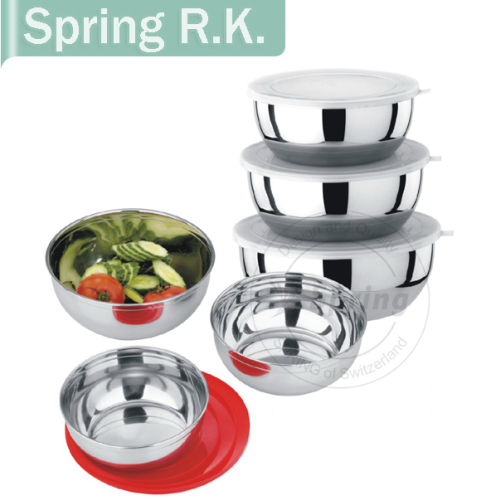 Industrial stainless steel mixing bowls with PP lid