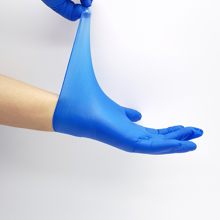 Guanti di nitrile senza polvere bianco blu all'ingrosso a blu senza polvere con singo di alta qualità usi guanti nitrile