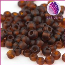 brown color frosted 3mm irregular round glass seed beads
