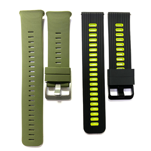 Custom made 2 toned color Silicone watch strap