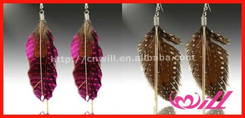 Cheap Fashion Earring Long Dangle Feather Earring Silver Earring Wholesale