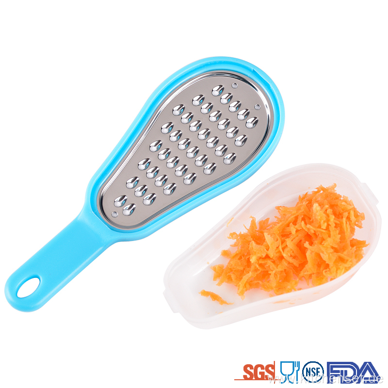 stainless steel food plastic grater with storage