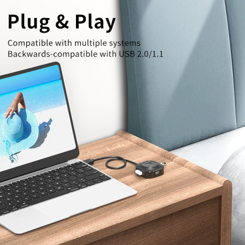 Multifunctional 4 In 1 USB2.0 Hub Splitter White