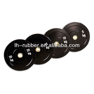 Solid Rubber Bumper Plate Set - Black