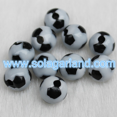 8MM Colorful Acrylic Round Soccer Ball football Beads Fit European Charm Bracelet