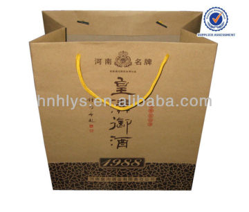 Custom Wine Kraft Paper Bag With Rope Handle
