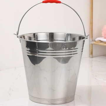 Multi-Size Metal Water Pails and Buckets - Stainless Steel Milk Pails