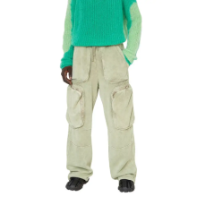 Wholesale Vintage Mens Heavy Acid Wash 6 Pocket Cargo Terry Cotton Pants for Men