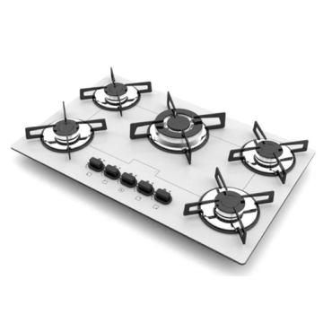 Stufa incorporato in cooktop bianco