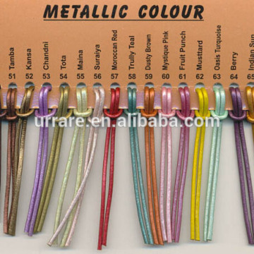 Metallic Color Round Leather Necklace Cord