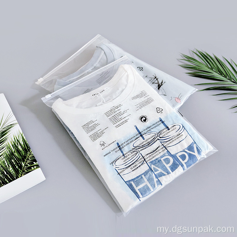 စိတ်ကြိုက်ပုံနှိပ်ထားသော printed frosted ziplock ပလတ်စတစ် zip သော့ခတ်အိတ်များ
