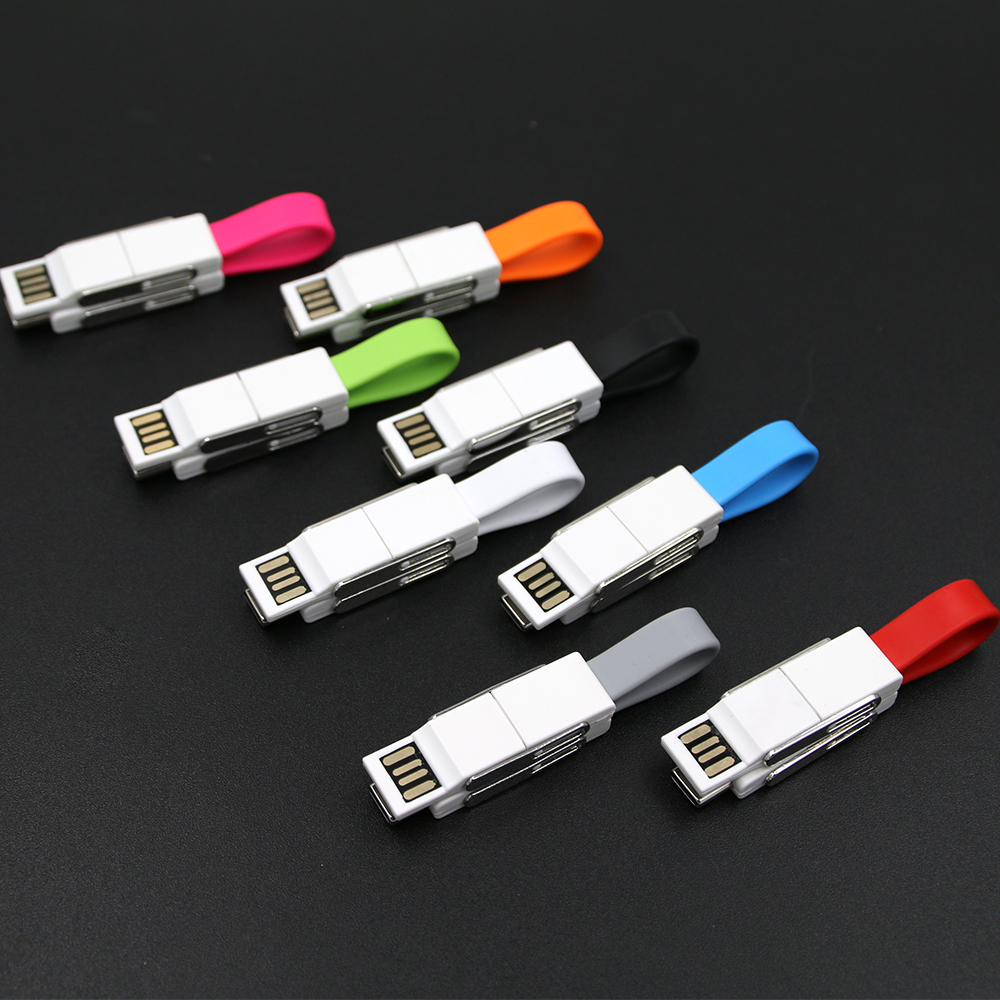 Yijiashishang New promotional gift 4 in 1 keychain usb data charging kable cable charger with OTG function work for all phones