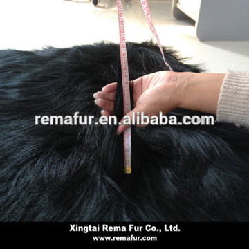 Straight Long Hair Goat Plate in black color