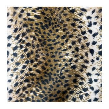 Leopard Printed Velboa Plush Fabric