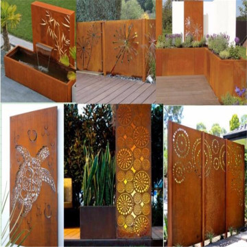 Rusted Metal Garden Screens