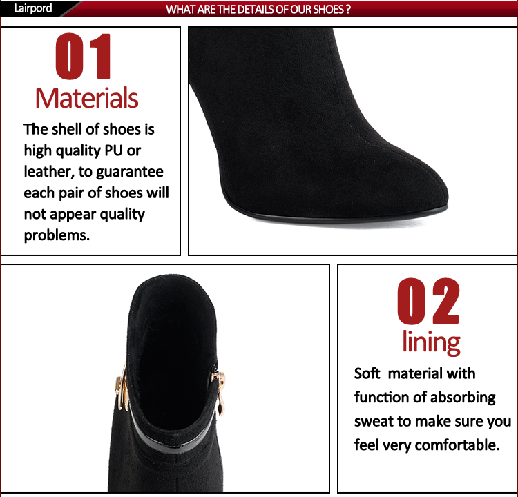 elegant style metal fasteners cheap leather boots