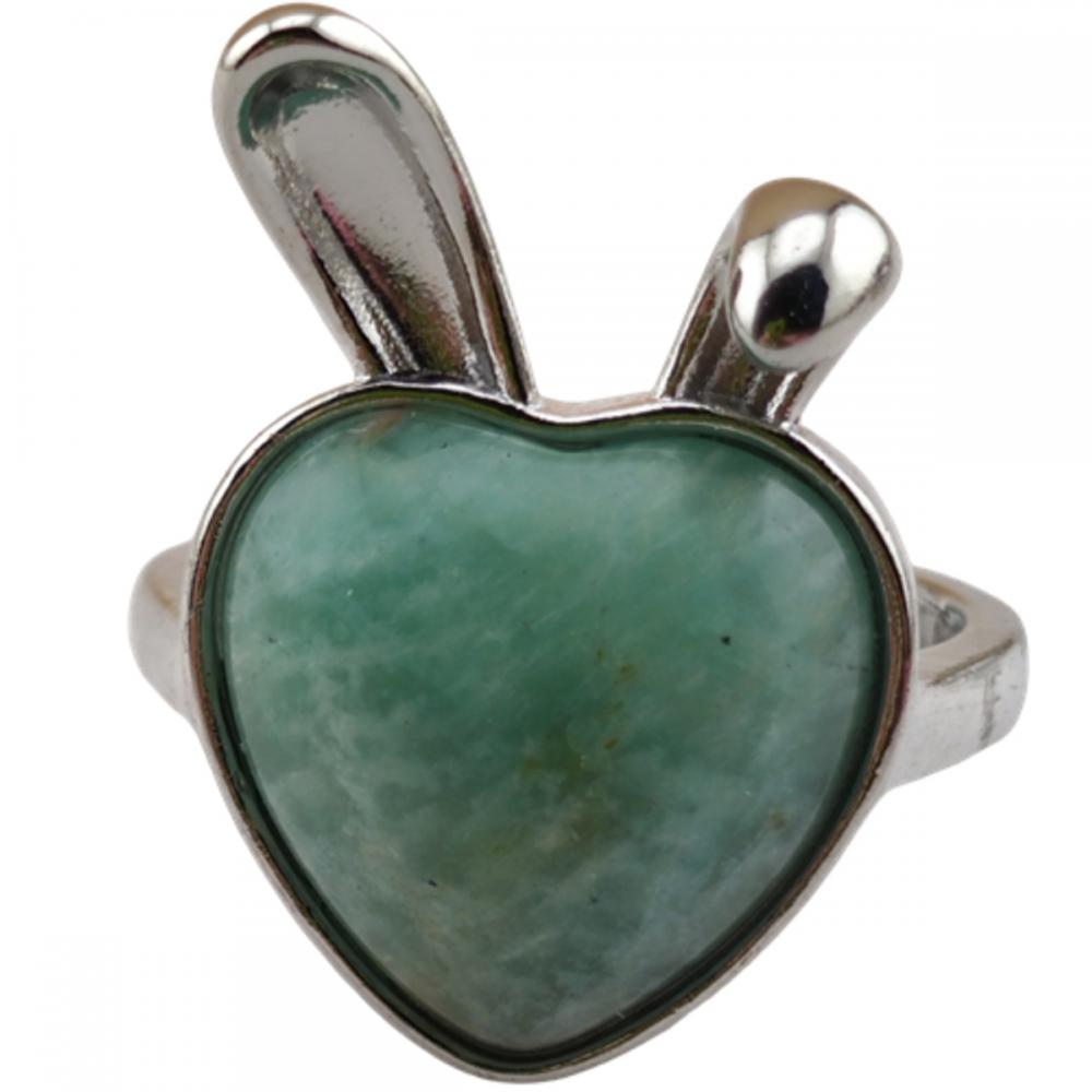 Gemstone Rabbit Shape Anillo Crystal Quartz Ringable Fashion Declari