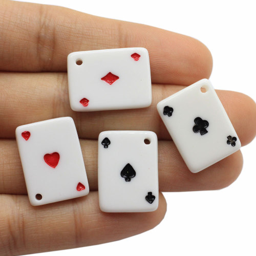 Artificial Resin Playing Poker Game Card Charms DIY Μενταγιόν Cabochon Beads Keychain Decoration Εύρεση Κοσμήματος