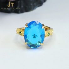 Wholesale Faceted Shape Blue Zircon, Precious Gemstone, and Topaz Rings: Luxurious Colored Glaze Jewelry