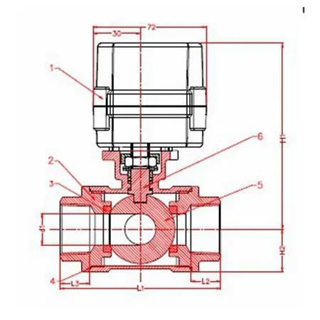 1/2''-1''inch 3 Way Motorized Brass Ball Valve