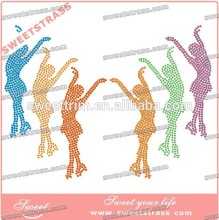 New product crystal rhinestone designs hotfix motif Sweet round trim hot fix motif