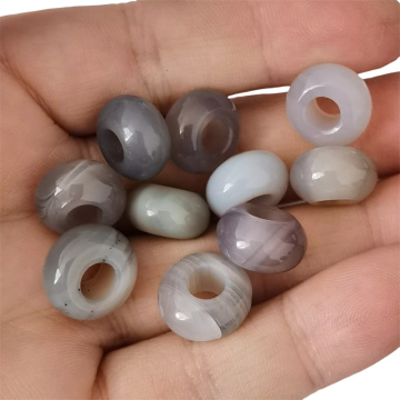 New Grey Agate Beads: 10x4mm Smooth Roundel Beads for Crafting Unique Bracelets