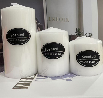 Decorative Pillar Candles White Circle Round
