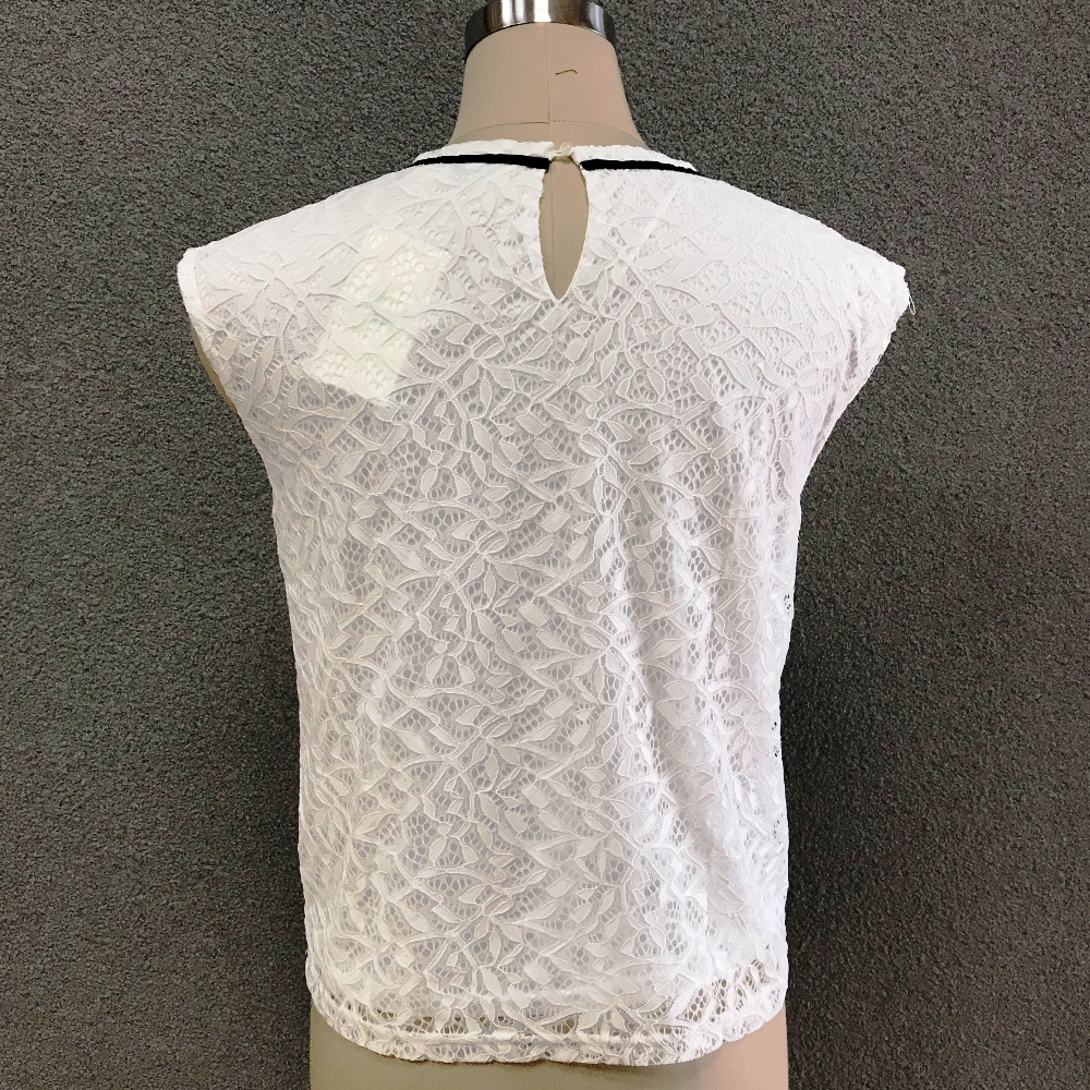 Women's polyester white lace top