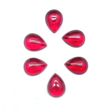 Pear Shape Ruby Stones Synthetic Corundum Cabochon Gemstones