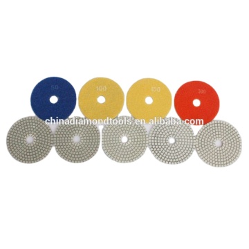 Flexible Granite Polishing Pads - Black/White Buff Grit Diamond Resin Pads for Granite Buffing
