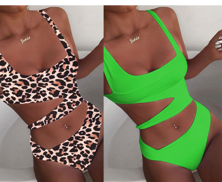 One-piece swimsuit solid color sexy bikini women fitness swimwear