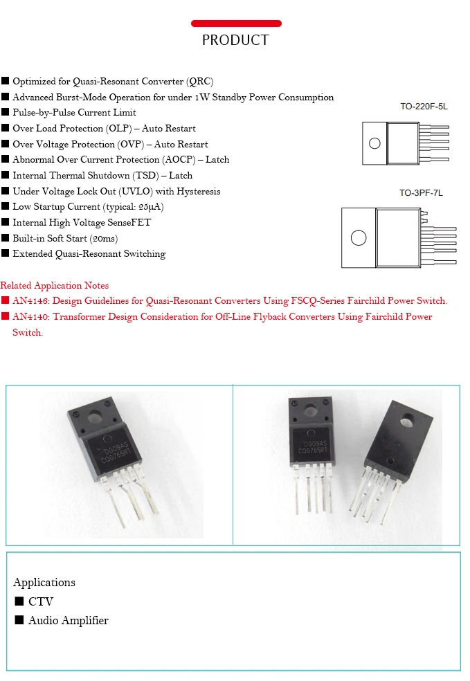 Cq0765rt to-220f LCD Power Chip Fscq0765rt