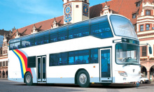 Double-decker buses for sightseeing, tourism usage