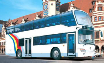 Double-decker buses for sightseeing, tourism usage