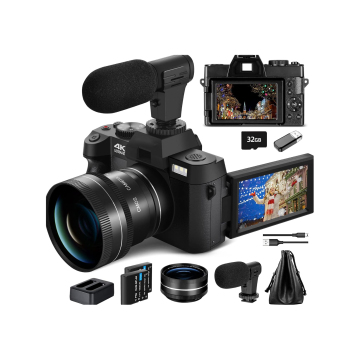 Professional Photography and Video Recording Camera with NBD F 2.8 Lens, 16x Zoom, Micro Lithium Batteries, and Built-in Microphone
