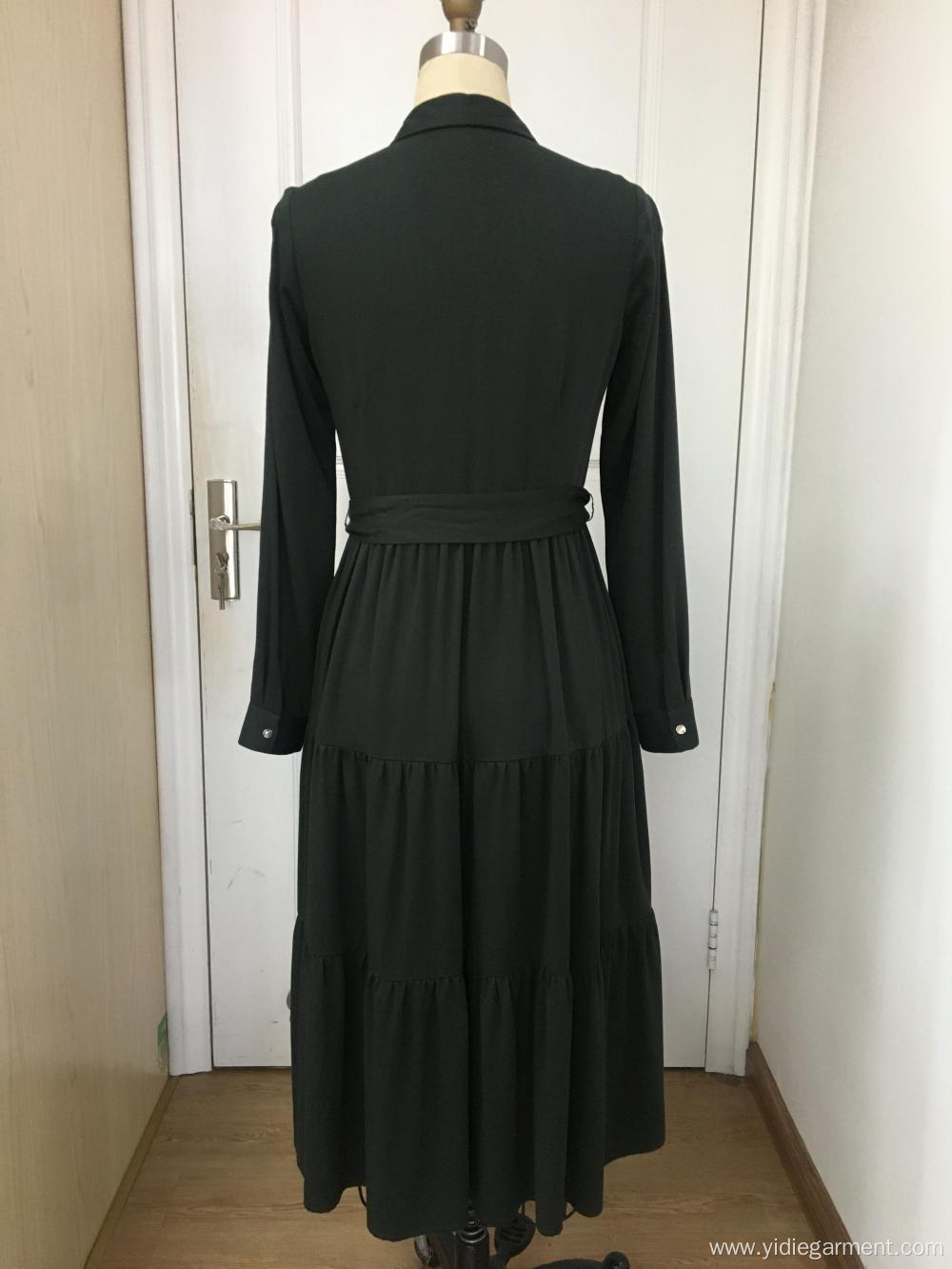 Dark Green Maxi Dress With Sleeves