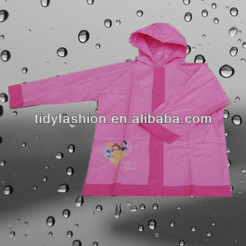 Cartoon Hooded Waterproof Pink Rain Poncho