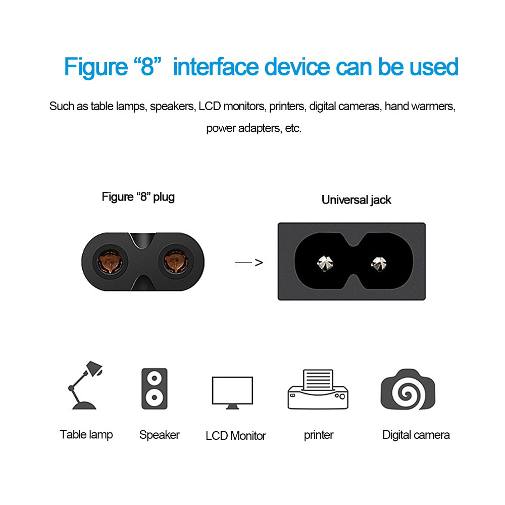 Universal 2 Prong Angle Power Cord