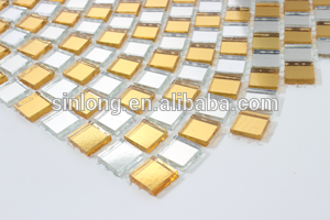 house design foil mosaic plating glass mosaic gold foil mosaic tiles